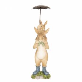 Dekorace králíci pod deštníkem - 8*7*25 cm Clayre & Eef