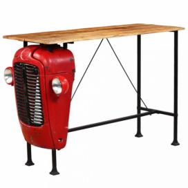 Barový stůl červená / hnědá / černá Dekorhome 150x60x107 cm
