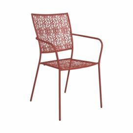 NANCY Židle s područkami - tm. červená