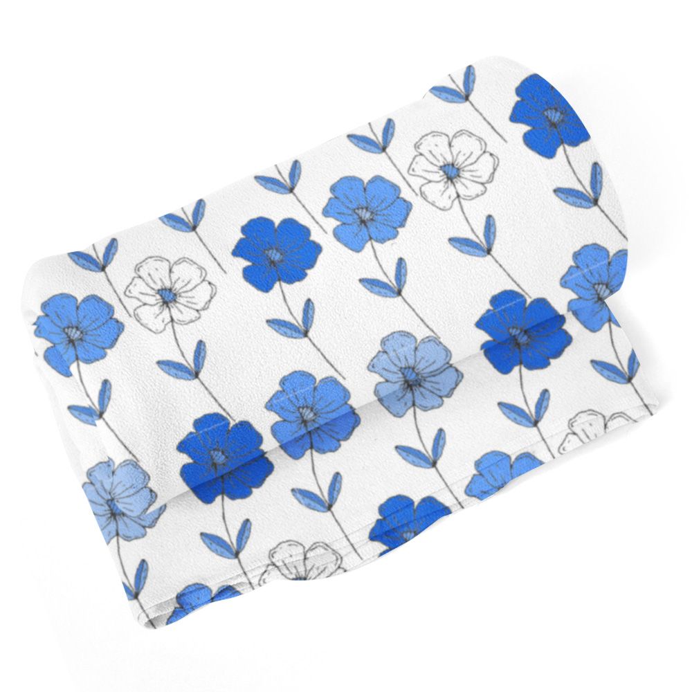 Deka SABLIO - Modré květiny 150x120 cm - E-shop Sablo s.r.o.