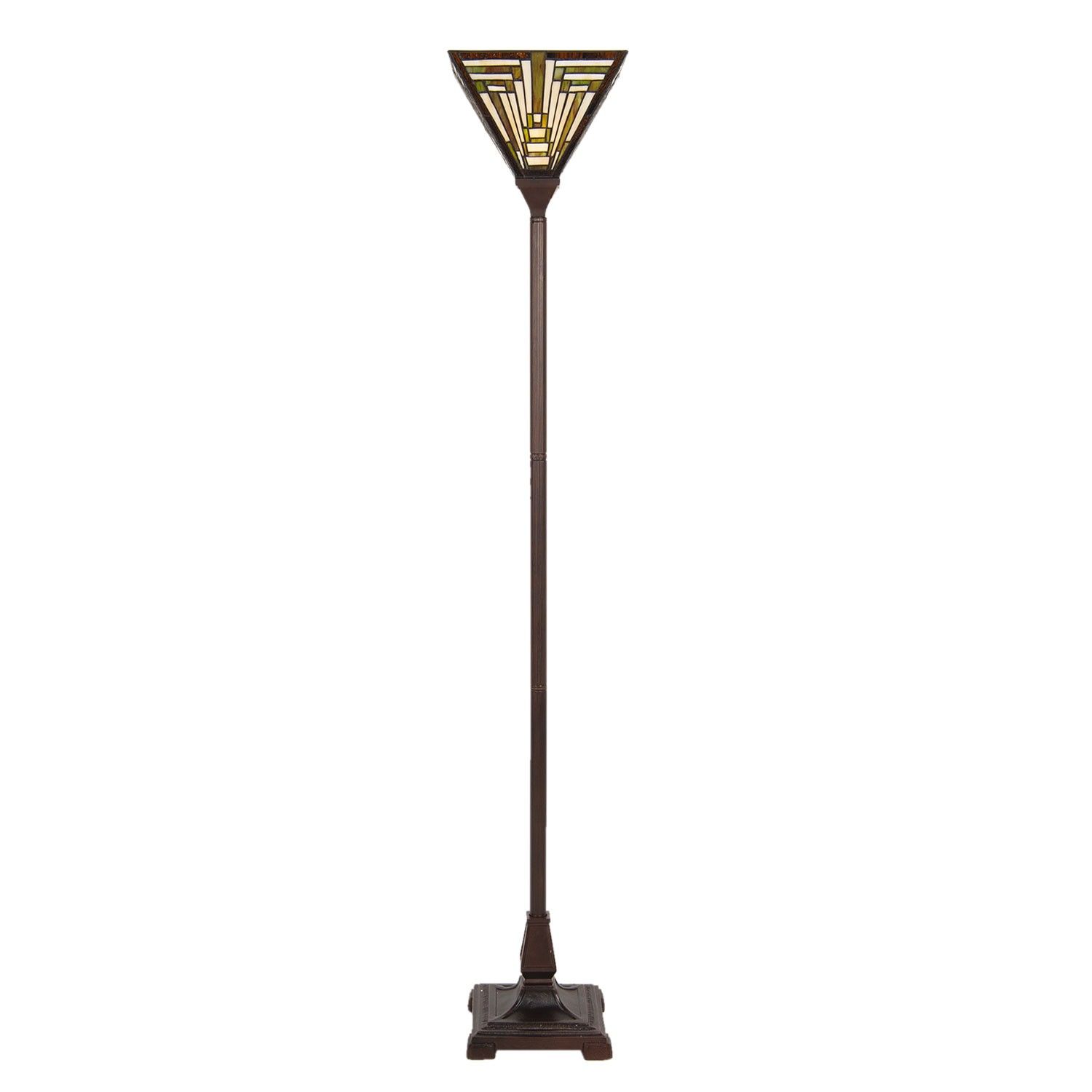 Stojací lampa Tiffany Triangl - 31*31*187 cm E27/max 1*60W Clayre & Eef - LaHome - vintage dekorace