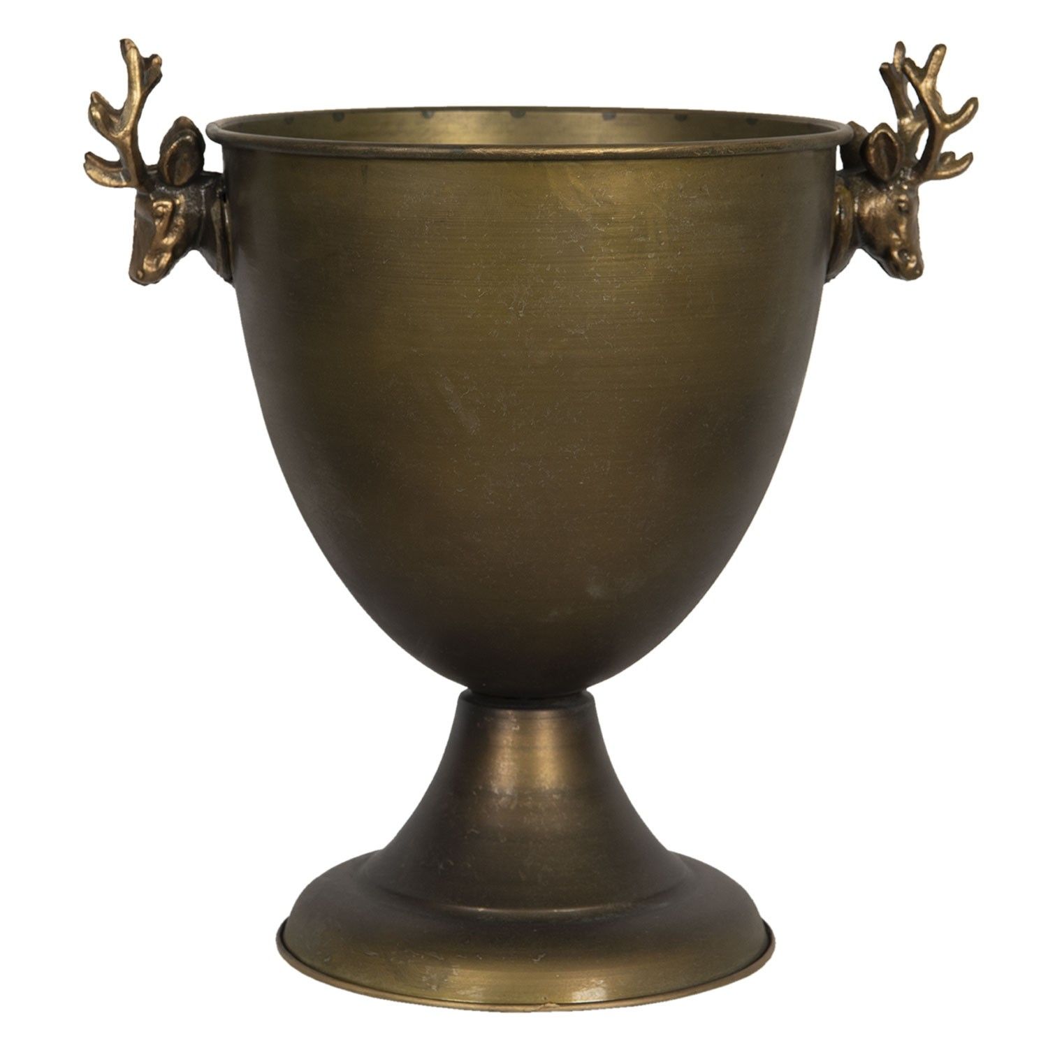Vysoká bronzová mísa se soby Renne - 43*31*44 cm Clayre & Eef - LaHome - vintage dekorace