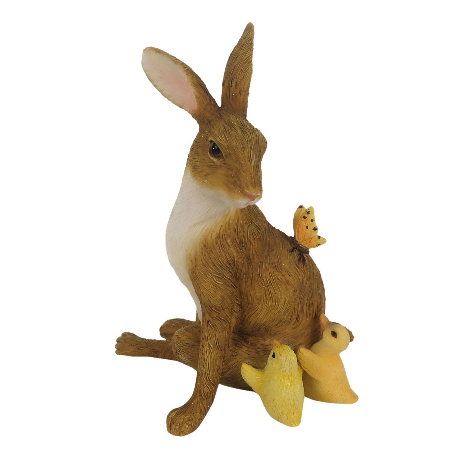 Velikonoční dekorace králíka s kuřátky - 10*7*13 cm Clayre & Eef - LaHome - vintage dekorace