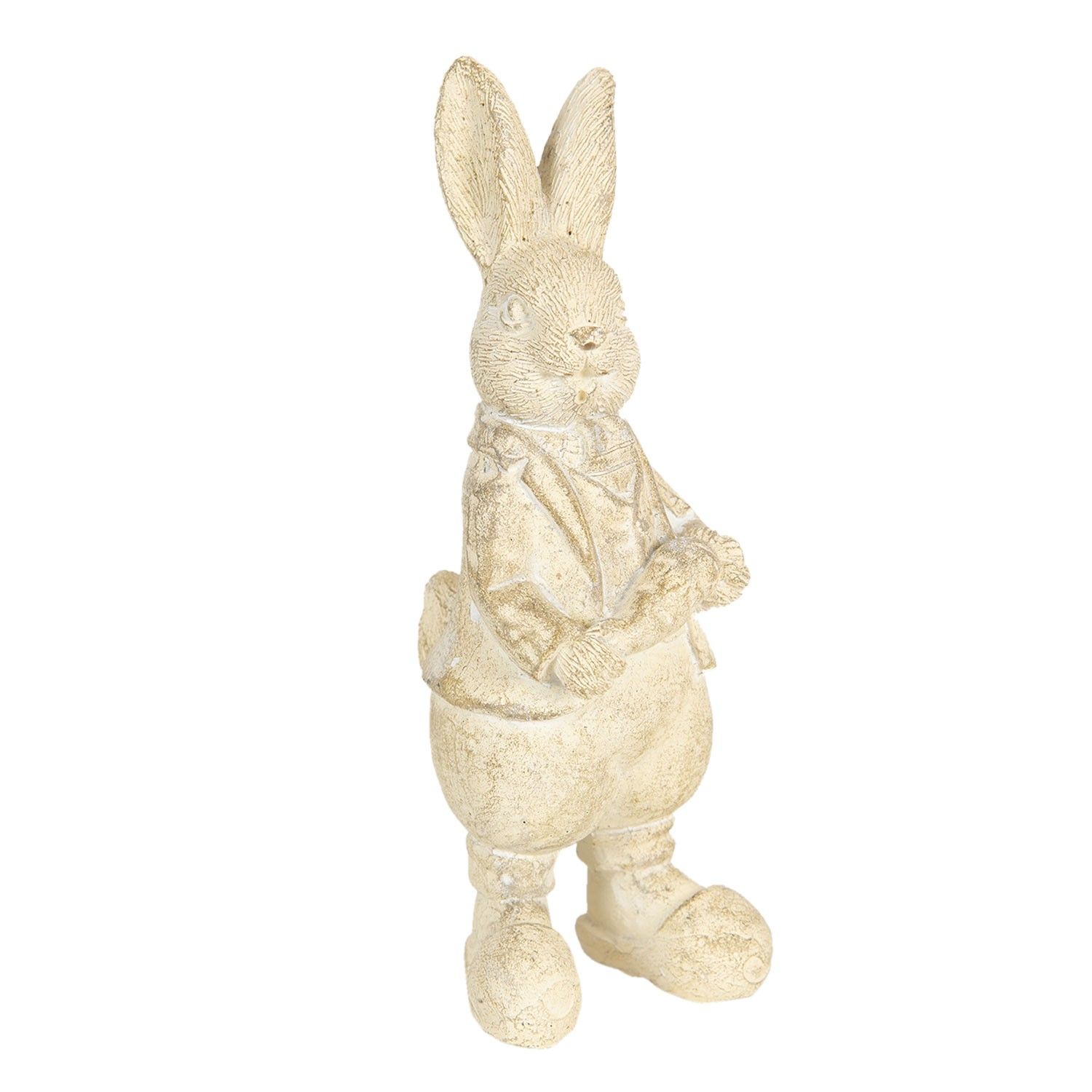 Velikonoční dekorace krémového králíka Métallique - 6*6*13 cm Clayre & Eef - LaHome - vintage dekorace