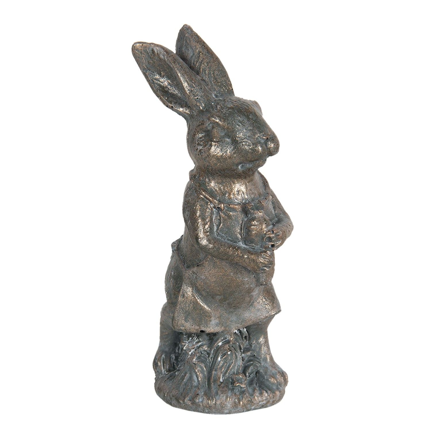 Metalická velikonoční dekorace králíka Métallique - 4*4*11 cm Clayre & Eef - LaHome - vintage dekorace