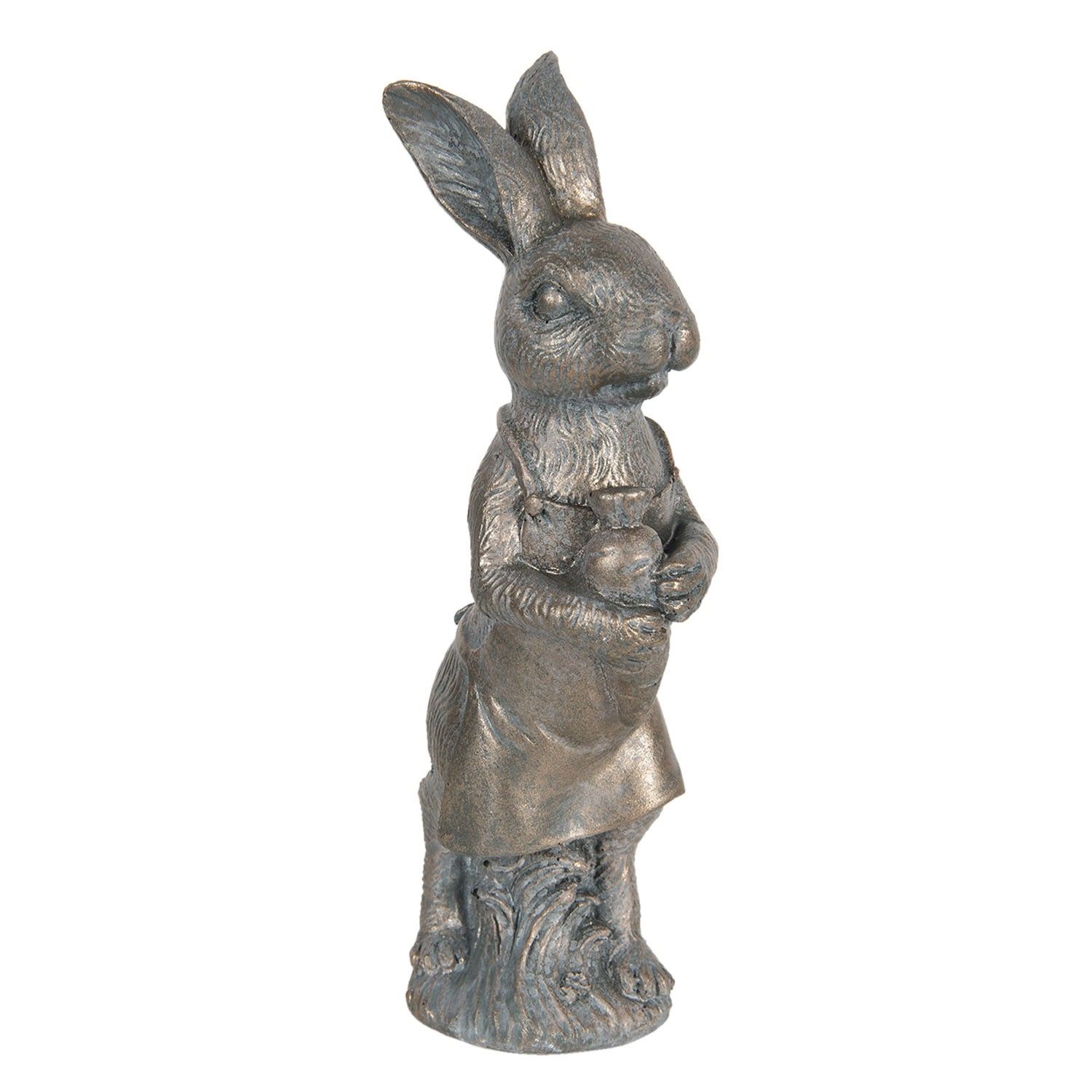 Metalická velikonoční dekorace králíka Métallique - 10*6*21 cm Clayre & Eef - LaHome - vintage dekorace