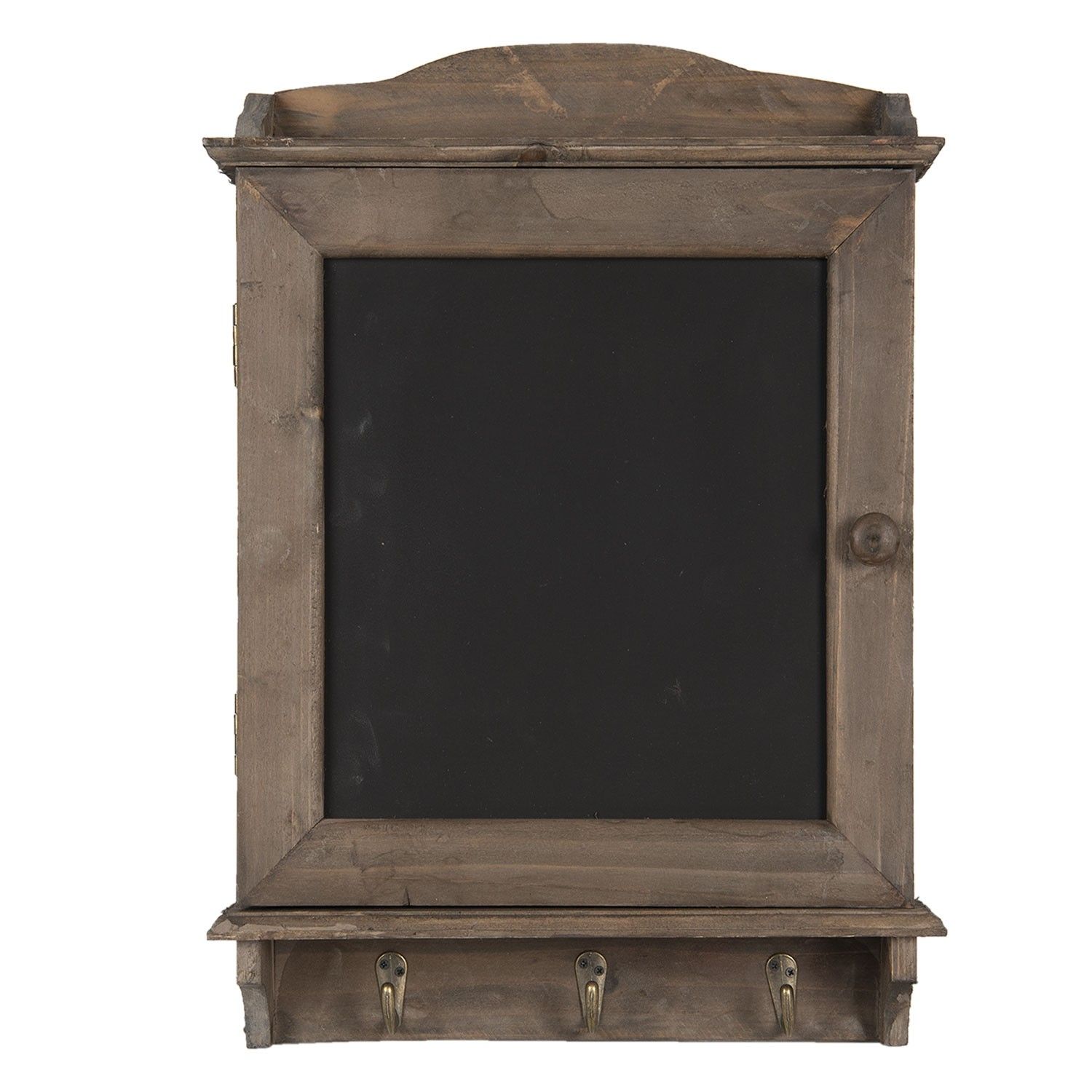 Hnědá dřevěná skříňka na klíče s křídovou tabulkou - 34*8*47 cm Clayre & Eef - LaHome - vintage dekorace