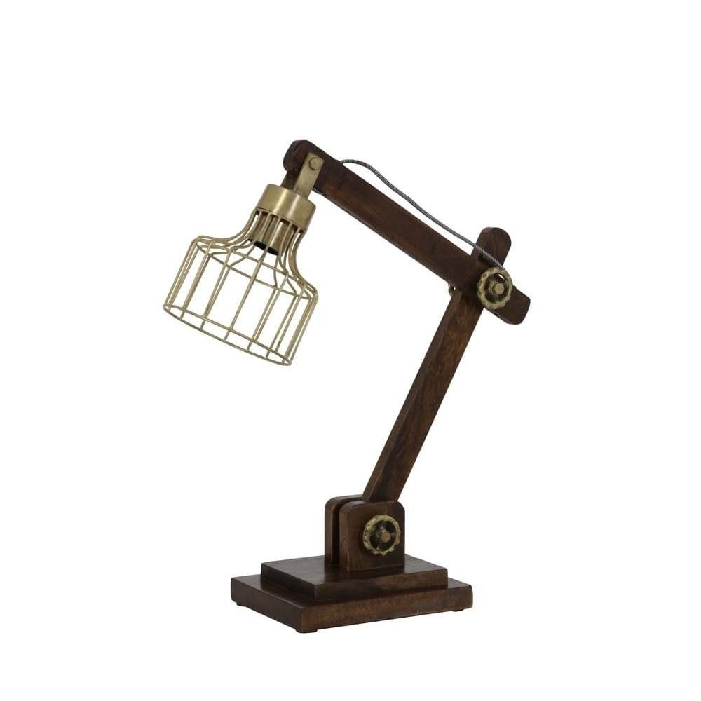 Dřevěná stolní lampička Ebke antik bronze - 50*15*45 cm Light & Living - LaHome - vintage dekorace