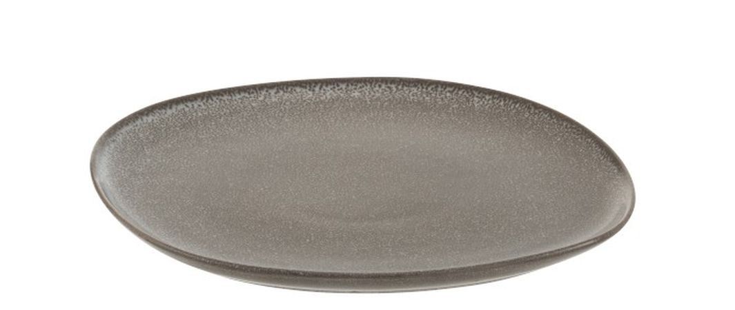 Šedo-hnědý dezertní talíř Louise taupe - 19*20*1,5cm J-Line by Jolipa - LaHome - vintage dekorace