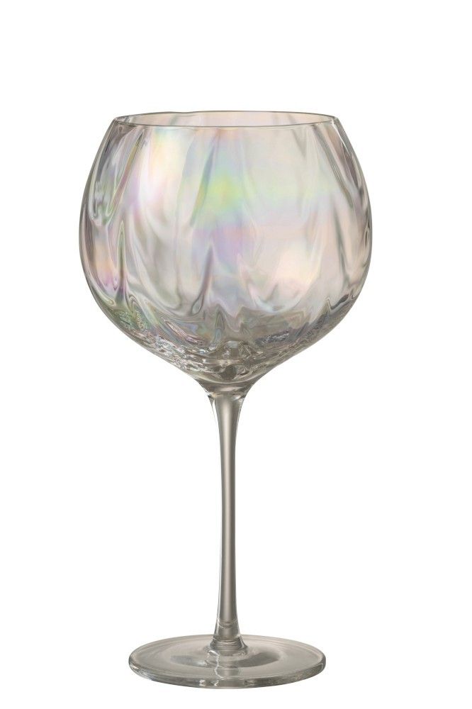 Růžová sklenička na víno Oil wine - Ø 12*21 cm J-Line by Jolipa - LaHome - vintage dekorace