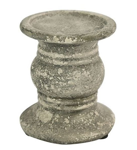 Šedý cementový svícen s patinou Kandel - Ø 11*12cm - LaHome - vintage dekorace