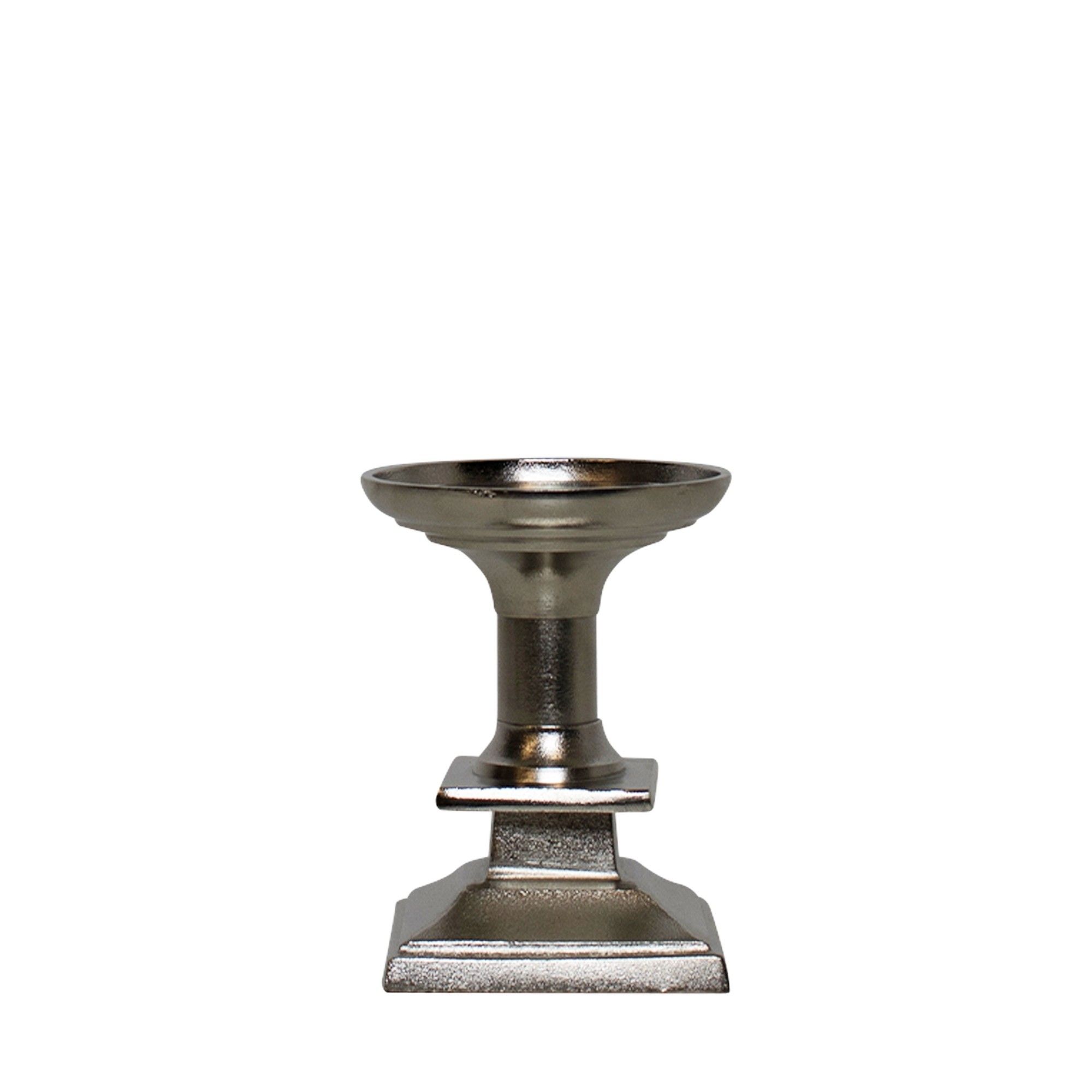 Stříbrný kovový svícen Skua - 9*9*12cm Mars & More - LaHome - vintage dekorace