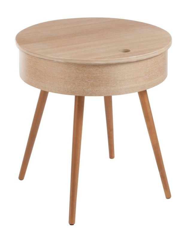 Dřevěný odkládací stolek s úložným prostorem - Ø 52*53cm J-Line by Jolipa - LaHome - vintage dekorace