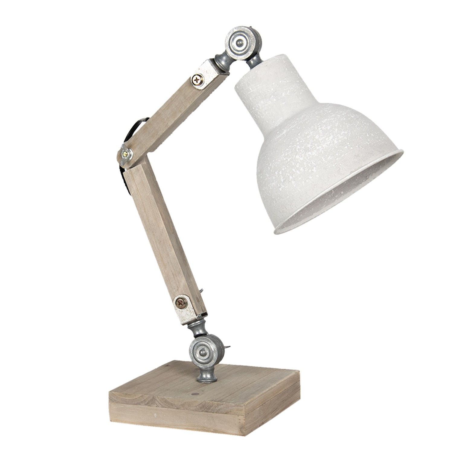 Dřevěno-kovová stolní lampa Amaury - 15*15*47 cm E27/max 1*60W Clayre & Eef - LaHome - vintage dekorace