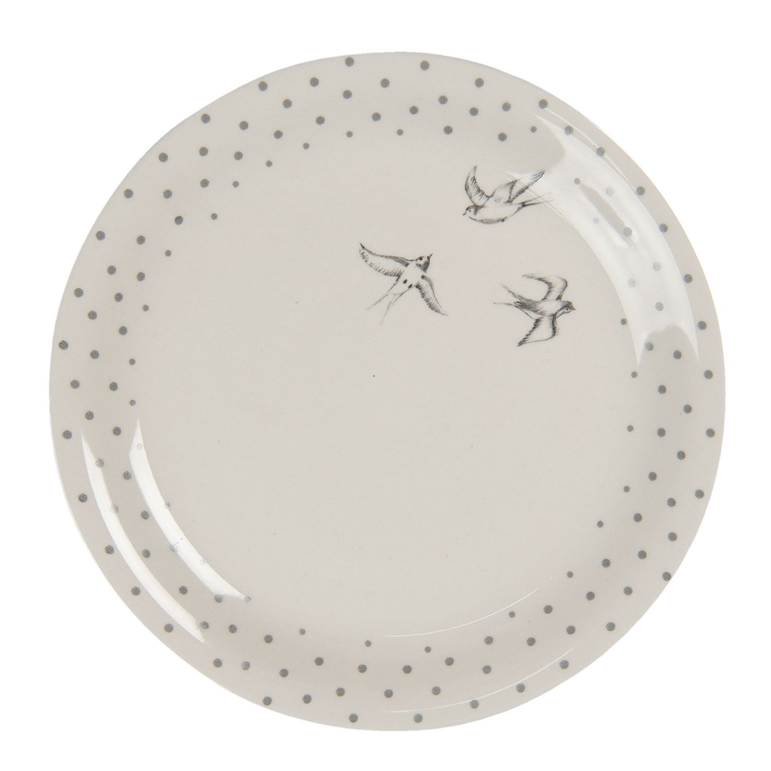 Keramický talíř Swallow Sky – Ø 20 cm Clayre & Eef - LaHome - vintage dekorace