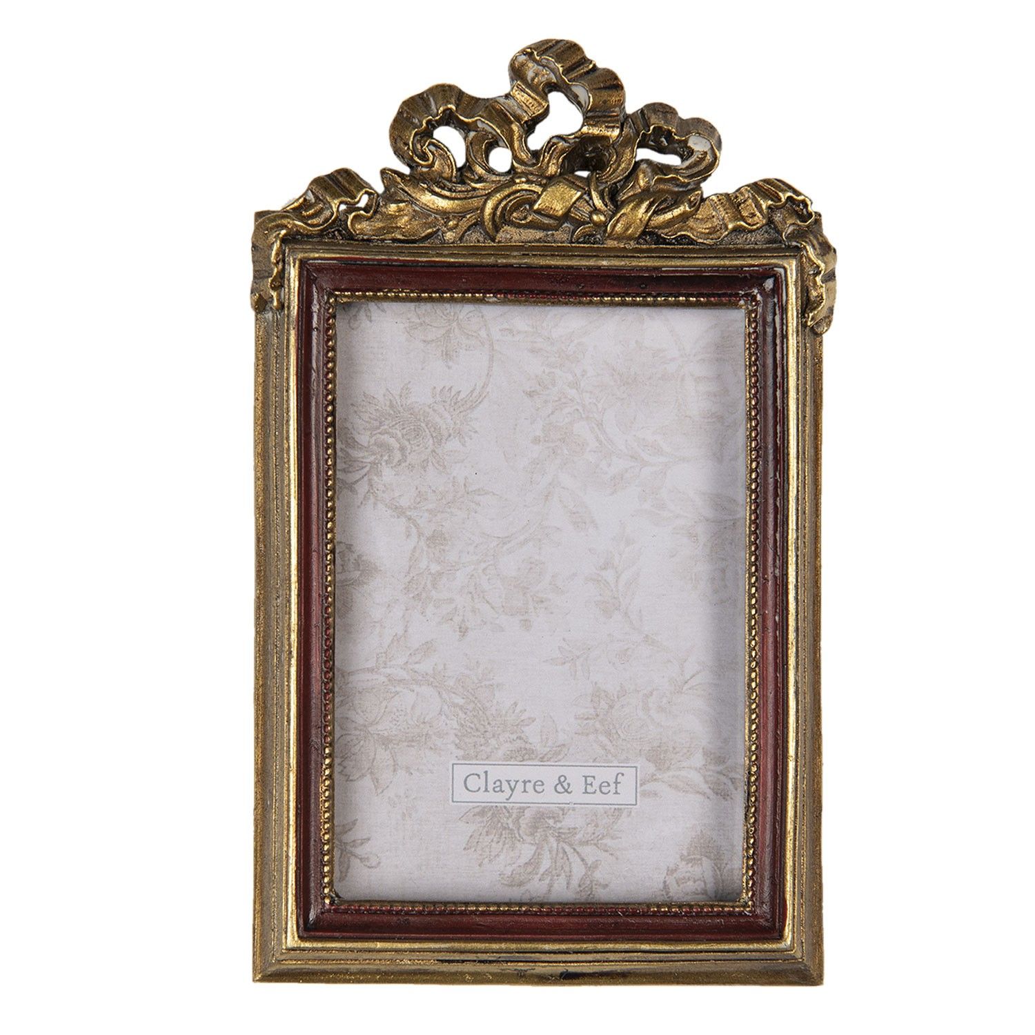 Vintage fotorámeček se zlatými ornamenty - 8*1*13 cm / 6*9 cm Clayre & Eef - LaHome - vintage dekorace