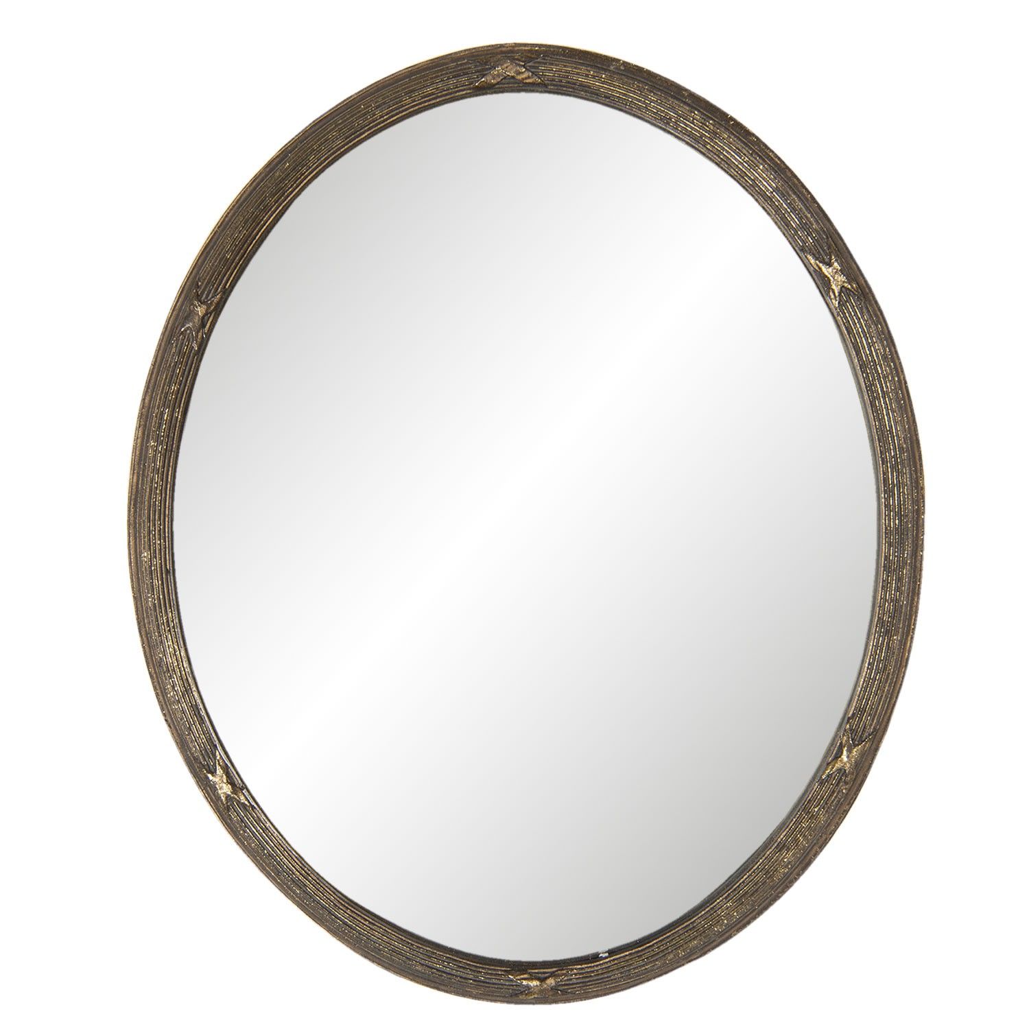 Oválné zrcadlo v hnědém rámu s patinou Nadiya - 22*1*27 cm Clayre & Eef - LaHome - vintage dekorace