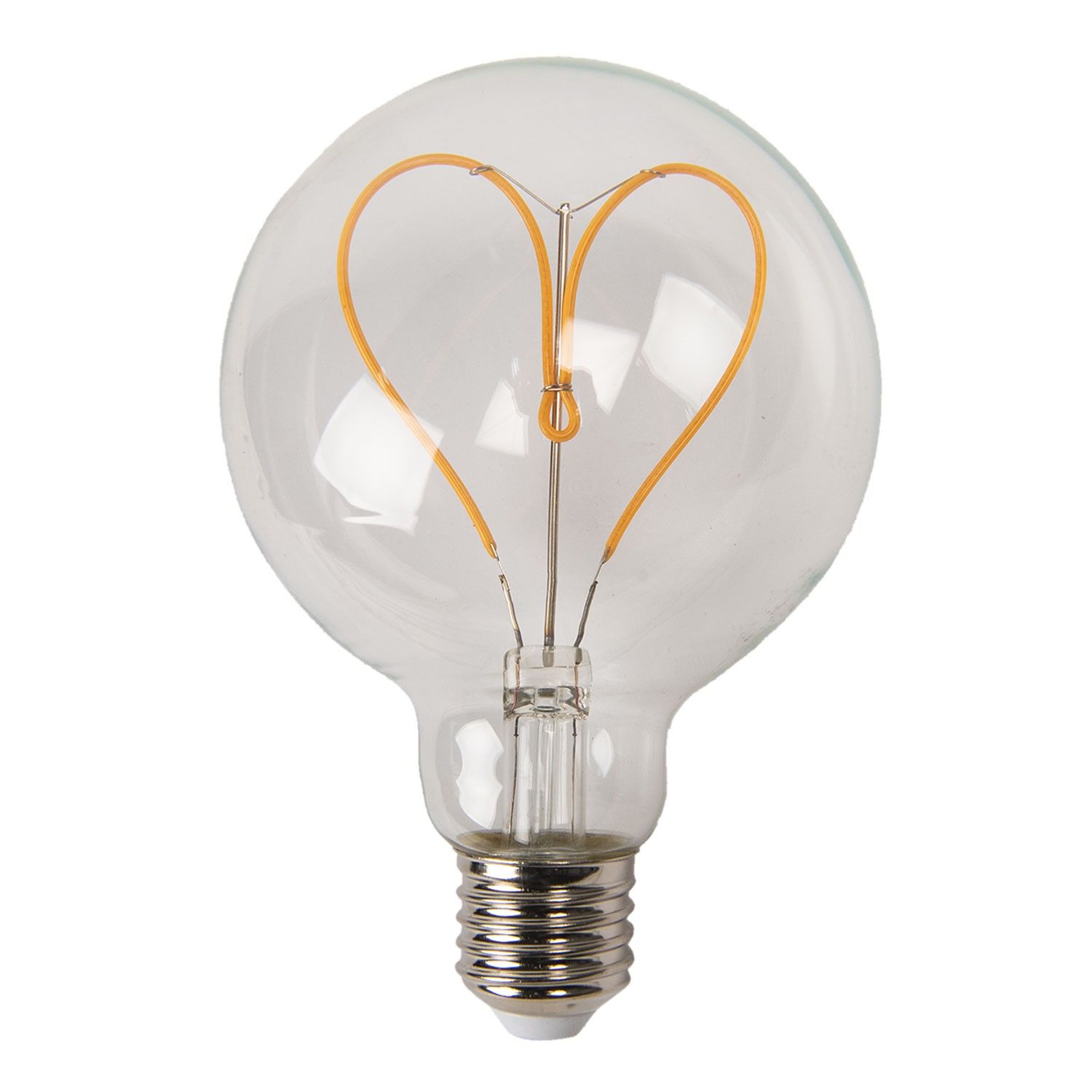 Žárovka Antique LED Bulb Heart - Ø 9*14 cm E27/3W Clayre & Eef - LaHome - vintage dekorace