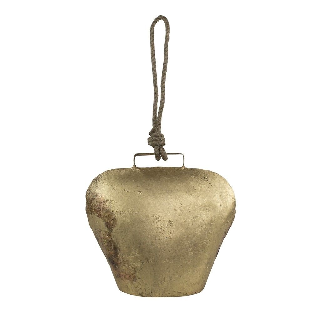Zlatý kovový zvonek ve tvaru kravského zvonu - 16*8*16 cm Mars & More - LaHome - vintage dekorace