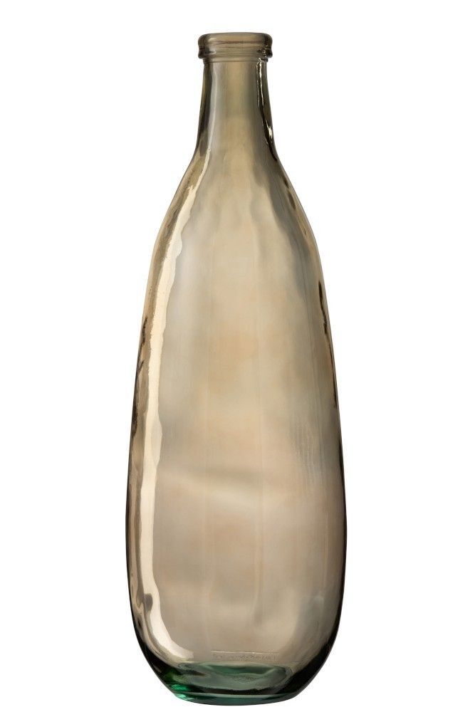 Hnědá skleněná váza  Bottle  - Ø 25*75 cm J-Line by Jolipa - LaHome - vintage dekorace