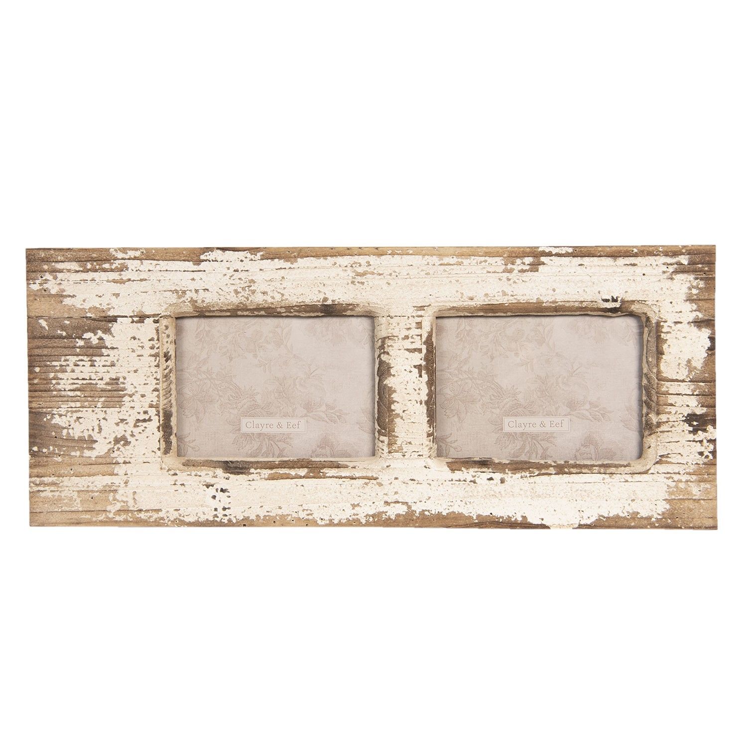 Nástěnný dřevěný vintage fotorámeček - 56*2*23 cm / 2x13*18 cm Clayre & Eef - LaHome - vintage dekorace