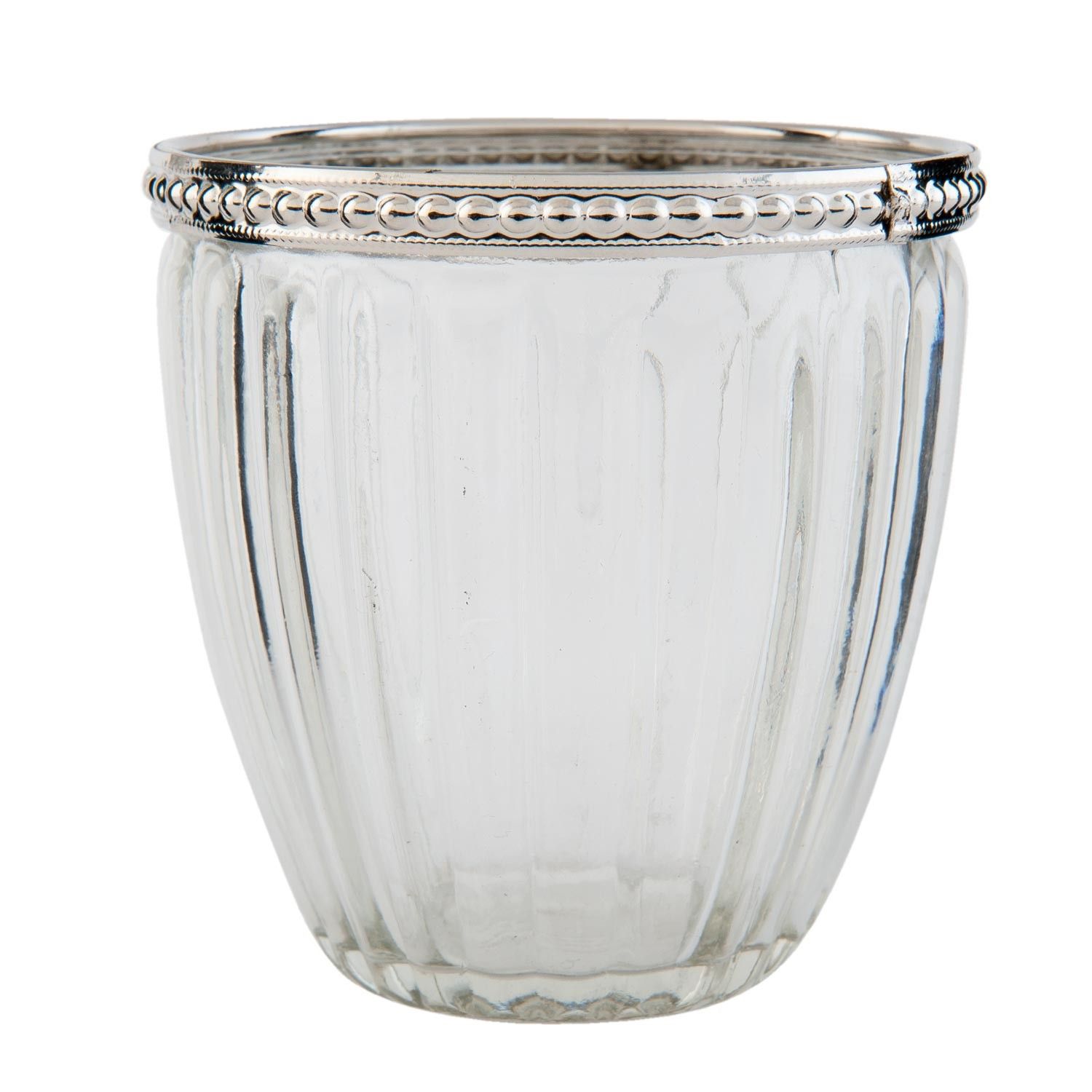 Transparentní skleněný svícen na čajovou svíčku  - Ø   8*9 cm Clayre & Eef - LaHome - vintage dekorace
