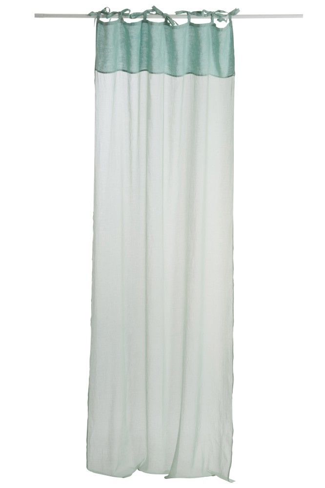 Mintový bavlněný voál / záclona na zavazování - 140*290cm J-Line by Jolipa - LaHome - vintage dekorace