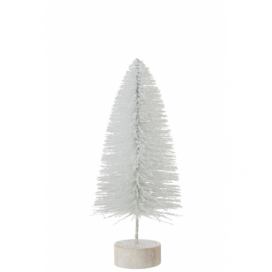 Bílý třpytivý vánoční stromeček - Ø16*38cm J-Line by Jolipa