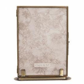 Stojací bronzový fotorámeček - 15*3*19 cm / 13*18 cm Clayre & Eef LaHome - vintage dekorace