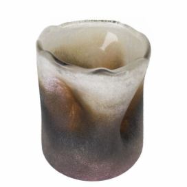 Skleněný svícen / váza se zvlněním Manni - Ø7,5*9cm Mars & More