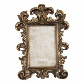 Antik zlatý fotorámeček s ornamenty - 18*2*27 cm / 10*15 cm Clayre & Eef LaHome - vintage dekorace