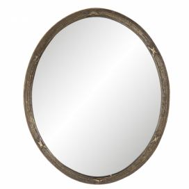 Oválné zrcadlo v hnědém rámu s patinou Nadiya - 22*1*27 cm Clayre & Eef