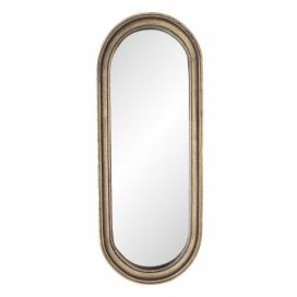 Oválné nástěnné zrcadlo s hnědým rámem Ann - 15*2*41 cm Clayre & Eef