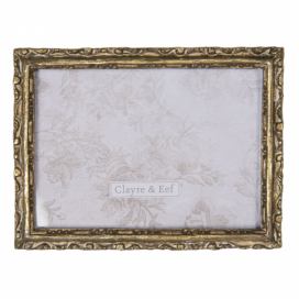 Zlatý vintage rámeček na fotografie s ornamenty - 15*2*20 cm / 13*18 cm Clayre & Eef LaHome - vintage dekorace