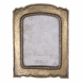 Zlatý fotorámeček ve vintage stylu Claudette - 18*2*24 cm / 13*18 cm Clayre & Eef