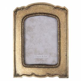 Zlatý rámeček na fotografie s patinou Claudette - 15*2*21 cm / 10*15 cm Clayre & Eef