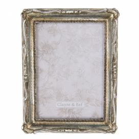 Stříbrný antik fotorámeček - 13*2*18 cm / 10*15 cm Clayre & Eef LaHome - vintage dekorace