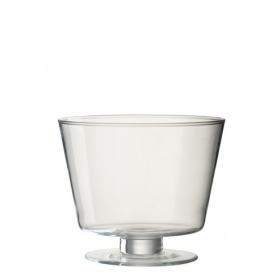 Transparentní skleněná váza na nožičce Olivia - Ø 19*16 cm J-Line by Jolipa