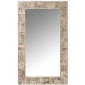Bílé nástěnné zrcadlo z recyklovaného dřeva Adelais - 90*5*150 cm J-Line by Jolipa