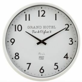 Bílé nástěnné hodiny Grand Hotel Paris - Ø 40*10 cm J-Line by Jolipa