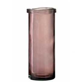 Růžová skleněná úzká váza Virginie - Ø 15*36 cm J-Line by Jolipa