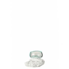 Váza z recyklovaného skla na lávovém kameni Lava XS - 10*10*10 cm J-Line by Jolipa