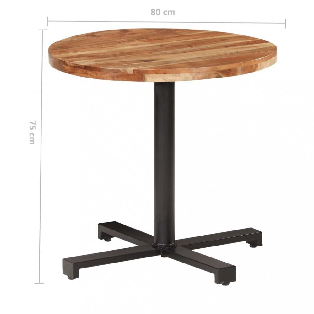 Bistro stůl kulatý hnědá / černá Dekorhome ø 80 cm - DEKORHOME.CZ