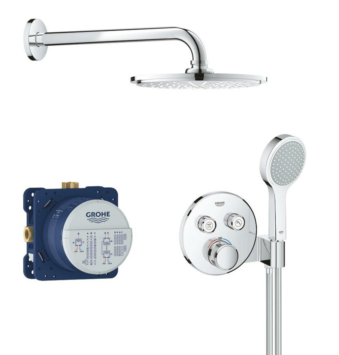 Sprchový systém Grohe Grohtherm Smartcontrol pod omítku s termostatickou baterií chrom 34743000 - Siko - koupelny - kuchyně