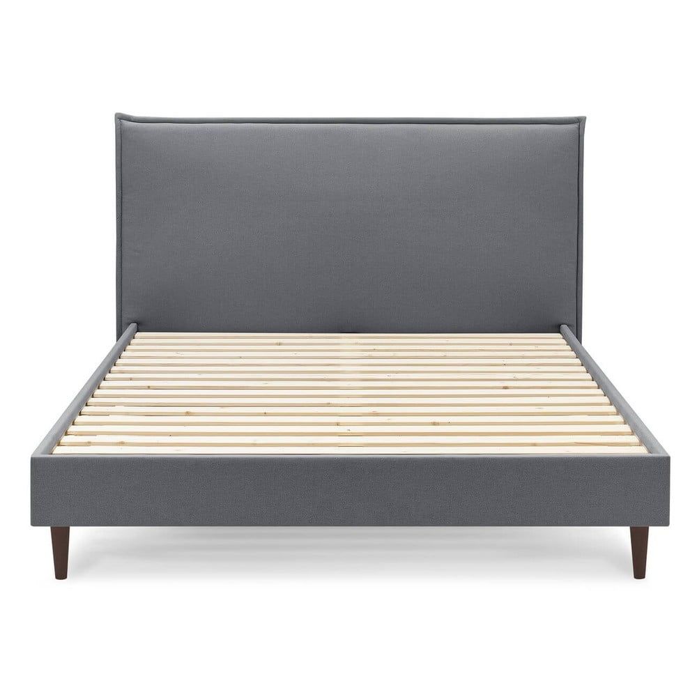 Antracitová čalouněná dvoulůžková postel s roštem 180x200 cm Sary – Bobochic Paris - Bonami.cz