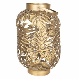 Zlatá lucerna s motivem listů - Ø 30*48 cm Clayre & Eef