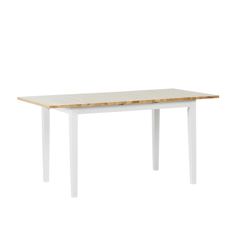 Rozkládací jídelní stůl 120/150 x 80 cm světlé dřevo s bílou HOUSTON - Beliani.cz