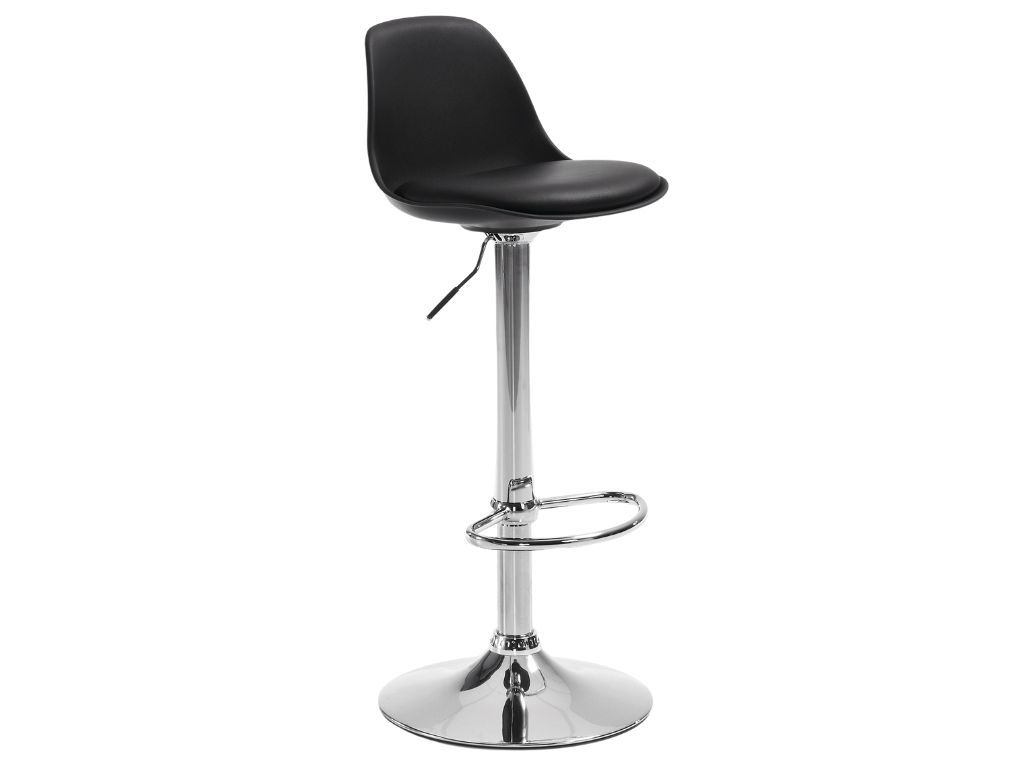 Černá koženková barová židle Kave Home Orlando 60-82 cm - Designovynabytek.cz