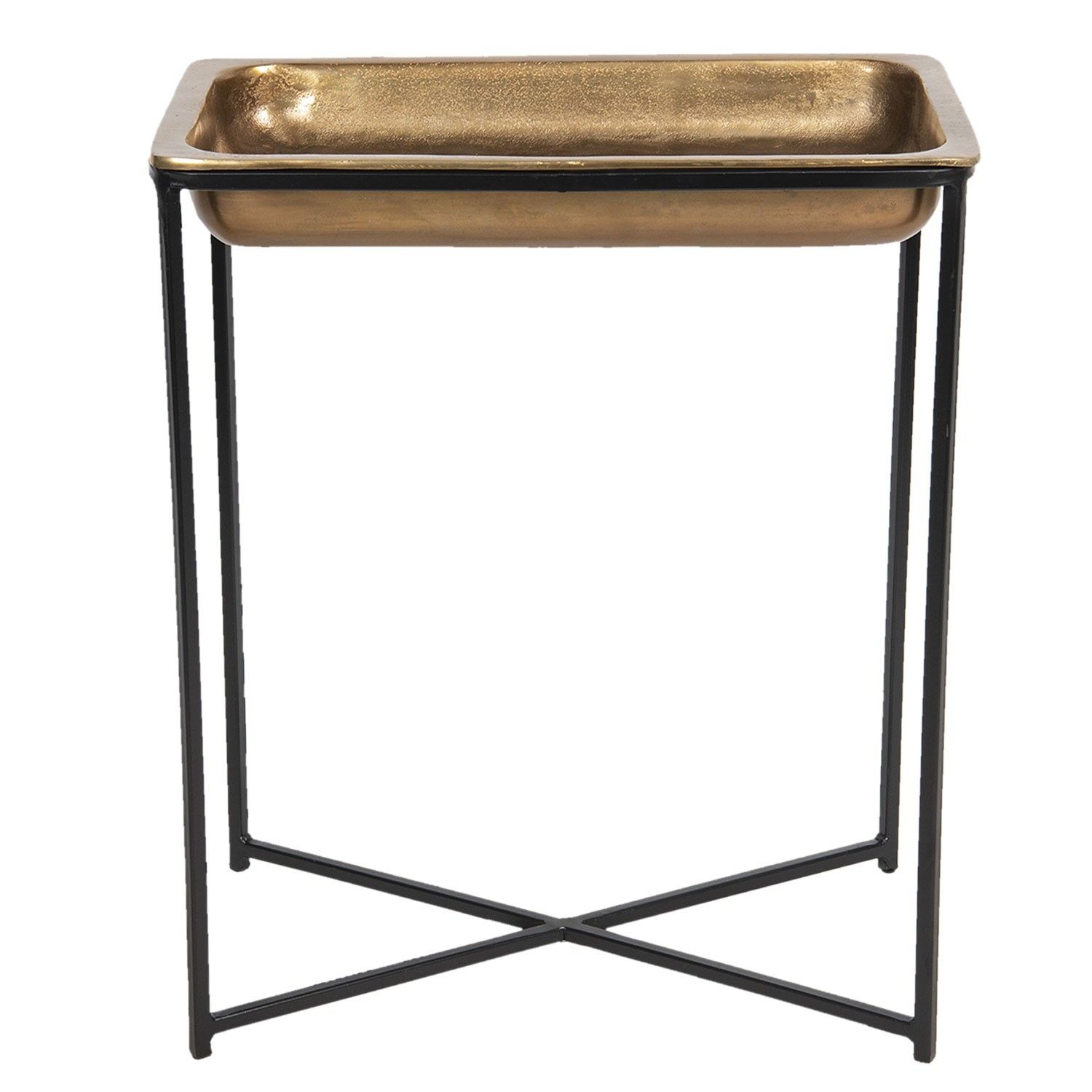 Vintage odkládací stolek ve zlatém provedení Marrok - 53*54*62 cm Clayre & Eef - LaHome - vintage dekorace