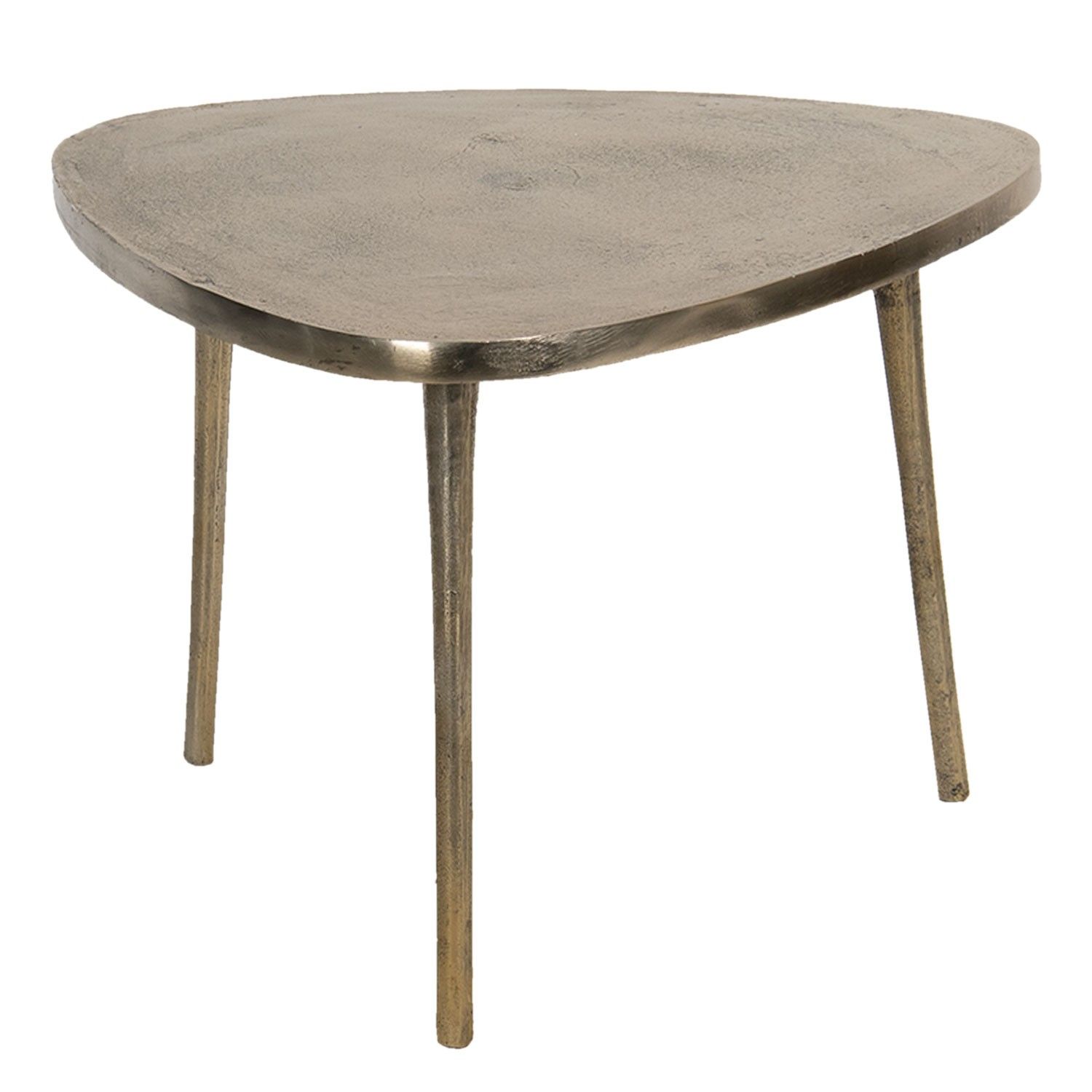 Aluminiový odkládací stolek ve zlaté barvě Asymétrique - 77*77*54 cm Clayre & Eef - LaHome - vintage dekorace